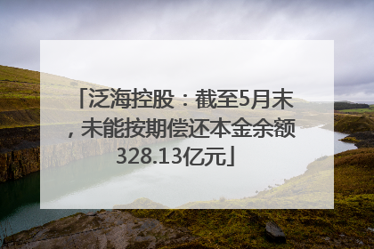 泛海控股：截至5月末，未能按期偿还本金余额328.13亿元