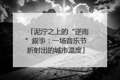 泥泞之上的“逆雨”叙事：一场音乐节折射出的城市温度