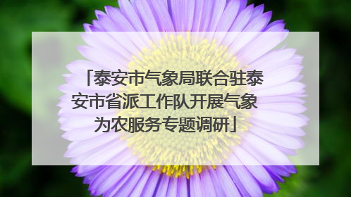 泰安市气象局联合驻泰安市省派工作队开展气象为农服务专题调研