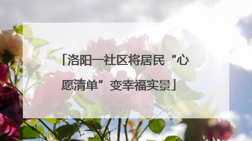 洛阳一社区将居民“心愿清单”变幸福实景