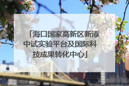 海口国家高新区新添中试实验平台及国际科技成果转化中心