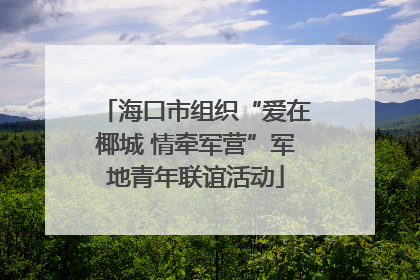 海口市组织“爱在椰城 情牵军营”军地青年联谊活动