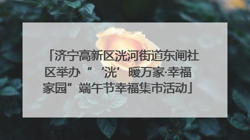 济宁高新区洸河街道东闸社区举办“‘洸’暖万家·幸福家园”端午节幸福集市活动