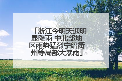 浙江今明天迎明显降雨 中北部地区雨势猛烈宁绍衢州等局部大暴雨
