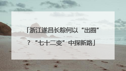 浙江遂昌长粽何以“出圈”？“七十二变”中探新路