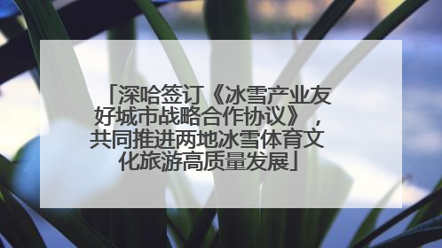 深哈签订《冰雪产业友好城市战略合作协议》，共同推进两地冰雪体育文化旅游高质量发展