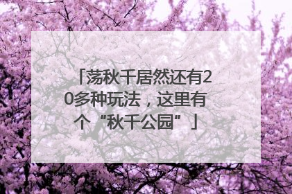 荡秋千居然还有20多种玩法，这里有个“秋千公园”