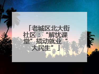 老城区北大街社区：“解忧课堂”撬动就业“大民生”