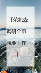 范兆森调研全市就业工作