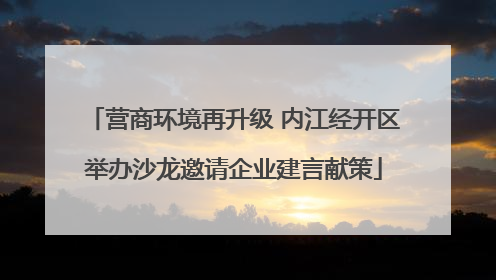 营商环境再升级 内江经开区举办沙龙邀请企业建言献策