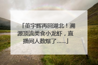 董宇辉再回湖北！溯源顶流美食小龙虾，直播间人数爆了……
