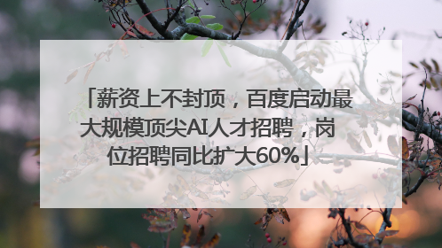 薪资上不封顶，百度启动最大规模顶尖AI人才招聘，岗位招聘同比扩大60%