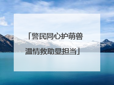 警民同心护萌兽 温情救助显担当