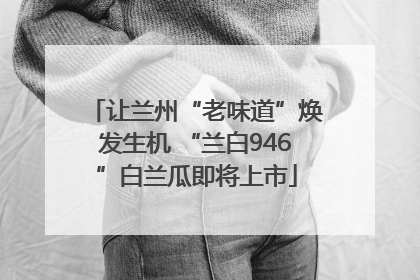 让兰州“老味道”焕发生机 “兰白946”白兰瓜即将上市