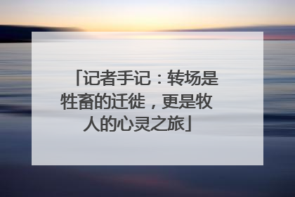 记者手记：转场是牲畜的迁徙，更是牧人的心灵之旅