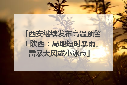 西安继续发布高温预警！陕西：局地短时暴雨、雷暴大风或小冰雹
