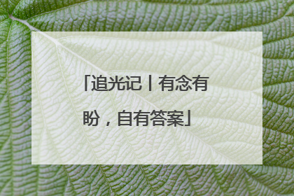 追光记丨有念有盼，自有答案