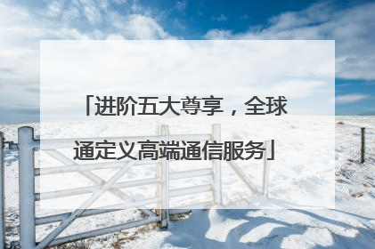 进阶五大尊享，全球通定义高端通信服务