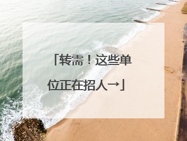 转需！这些单位正在招人→