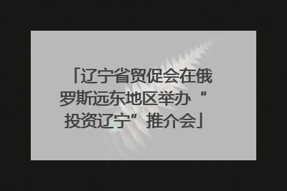 辽宁省贸促会在俄罗斯远东地区举办“投资辽宁”推介会