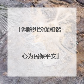 调解纠纷促和谐 一心为民保平安
