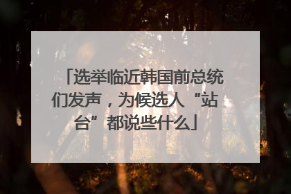 选举临近韩国前总统们发声，为候选人“站台”都说些什么
