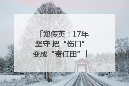 郑传英：17年坚守 把“伤口”变成“责任田”