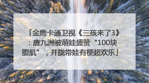 金鹰卡通卫视《三孩来了3》：唐九洲被萌娃盛赞“100块腹肌”，井胧带娃有梗超欢乐