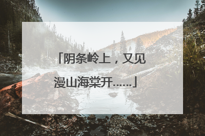 阴条岭上，又见漫山海棠开……