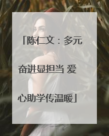 陈仁文：多元奋进显担当 爱心助学传温暖