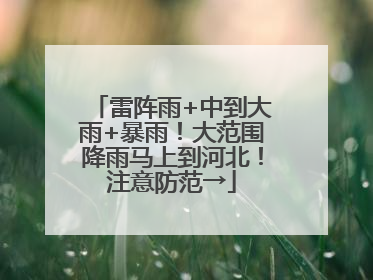 雷阵雨+中到大雨+暴雨！大范围降雨马上到河北！注意防范→