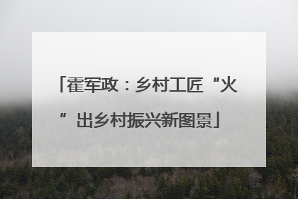 霍军政：乡村工匠“火”出乡村振兴新图景