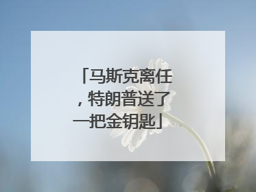 马斯克离任，特朗普送了一把金钥匙