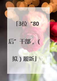 3位“80后”干部，（拟）履新