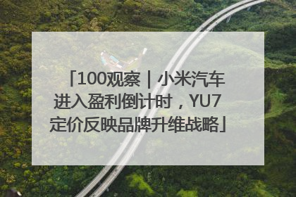 100观察｜小米汽车进入盈利倒计时，YU7定价反映品牌升维战略