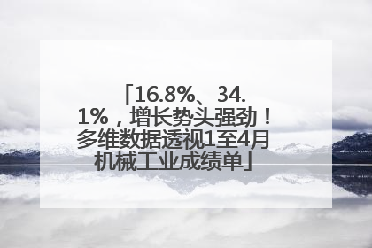 16.8%、34.1%，增长势头强劲！多维数据透视1至4月机械工业成绩单