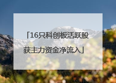 16只科创板活跃股获主力资金净流入