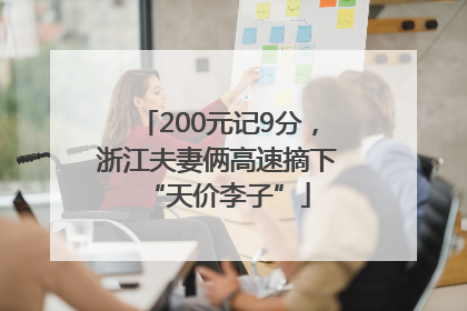 200元记9分，浙江夫妻俩高速摘下“天价李子”