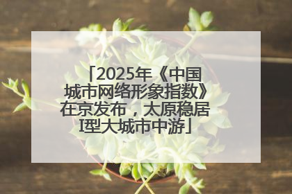 2025年《中国城市网络形象指数》在京发布，太原稳居I型大城市中游