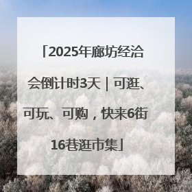 2025年廊坊经洽会倒计时3天｜可逛、可玩、可购，快来6街16巷逛市集