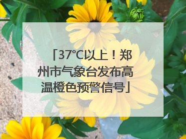 37℃以上！郑州市气象台发布高温橙色预警信号