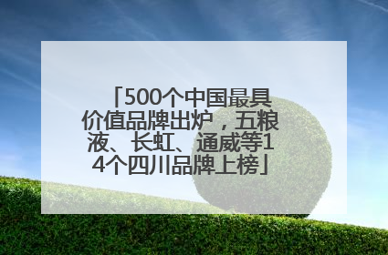 500个中国最具价值品牌出炉，五粮液、长虹、通威等14个四川品牌上榜