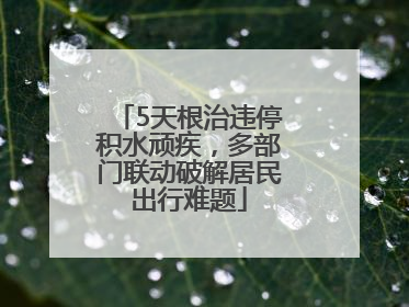 5天根治违停积水顽疾，多部门联动破解居民出行难题