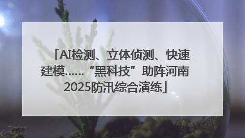 AI检测、立体侦测、快速建模……“黑科技”助阵河南2025防汛综合演练