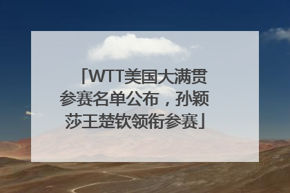 WTT美国大满贯参赛名单公布，孙颖莎王楚钦领衔参赛